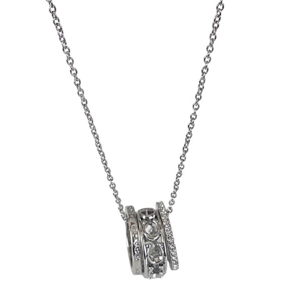 NEW Authentic Coach Signature Silver Ring Pendant Necklace $140 - Picture 9 of 9